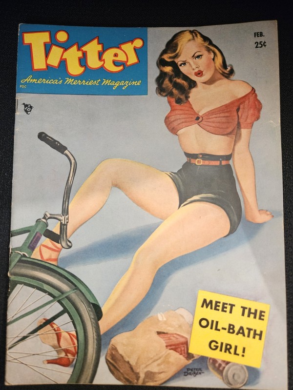 1951 «Titter» Magazine February Pin-Up By Peter Driben Pulp Genre Pulp Fiction
