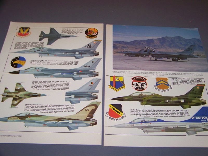 VINTAGE..F-16A VARIANTS..COLOR PROFILES/HISTORY…(650G)