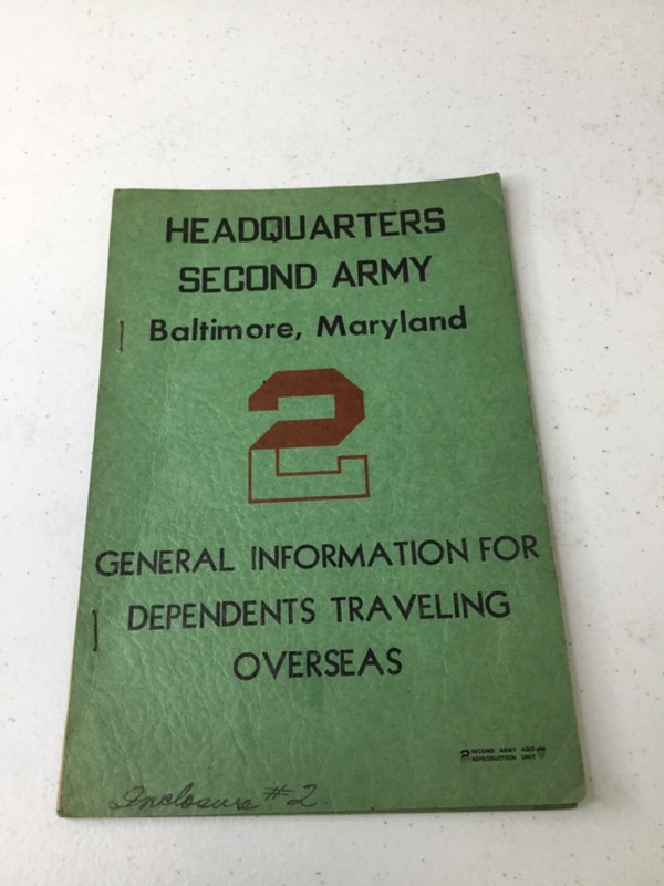 General Information For Dependents Traveling Overseas. 1946 Pamphlet