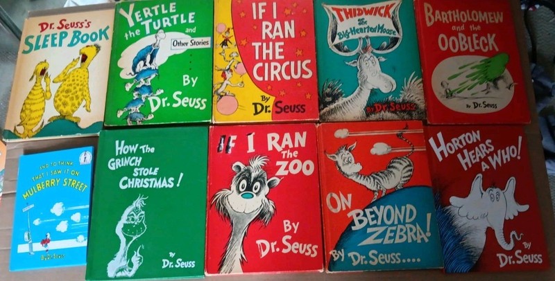 Dr. Seuss 10 Vintage c.1950/60s Hardcover Books [3 Out Of Print Forbidden Ban]
