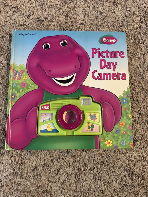 VTG Barney Picture Day Camera Interactive Book Talking Dinosaur Friends Used