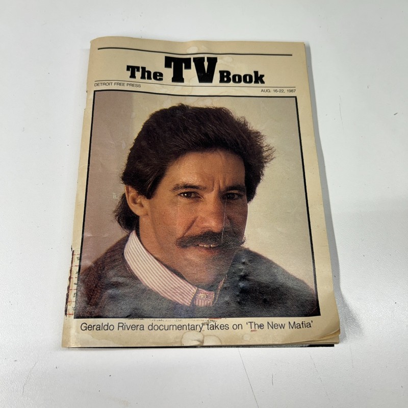 The TV Book Detroit Free Press August 16-22 1987 cover: Geraldo Rivera