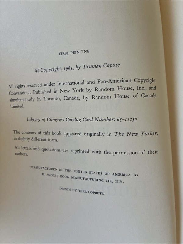 In Cold Blood (1965) Truman Capote 1st / 1st gallery