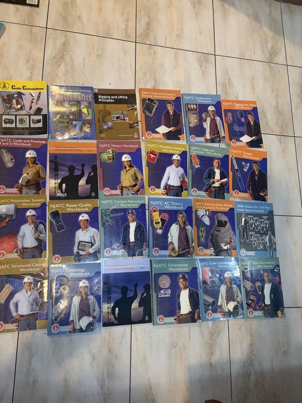 Huge Lot of 24 NJATC IBEW NECA Electrical Apprenticeship Training Books Manuals