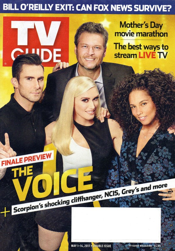 TV GUIDE May 2017 Adam Levine Blake Shelton Gwen Stefani Alicia Keys The Voice