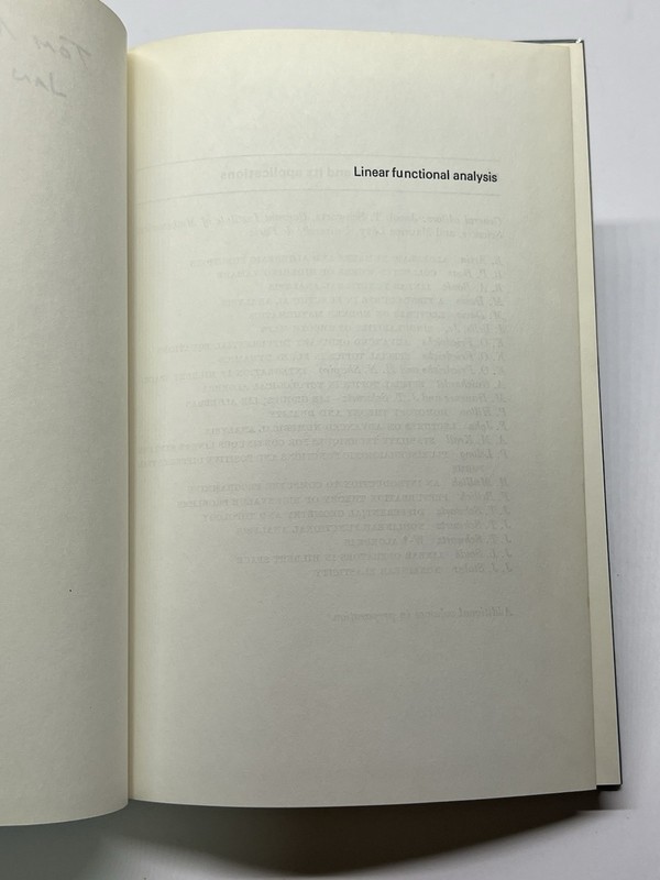 Linear Functional Analysis by Robert A Bonic / HC 1969 gallery