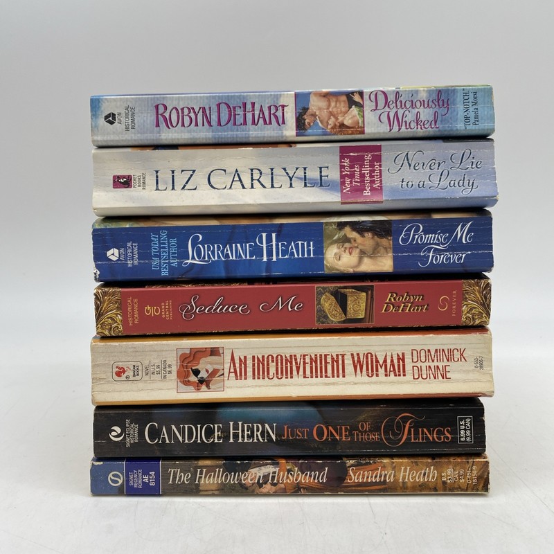 Lot of 7 Paperback Romance Novels 6 Authors – See List in Description