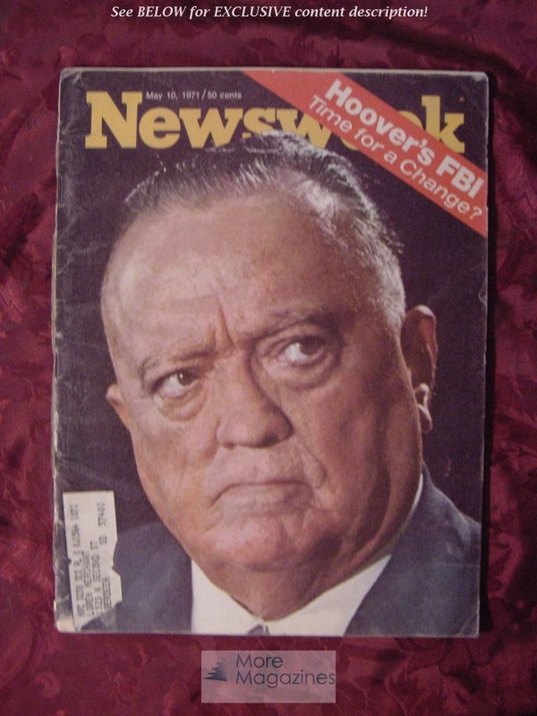 NEWSWEEK Magazine May 10 1971 J. EDGAR HOOVER FBI Catholic Priests South Africa