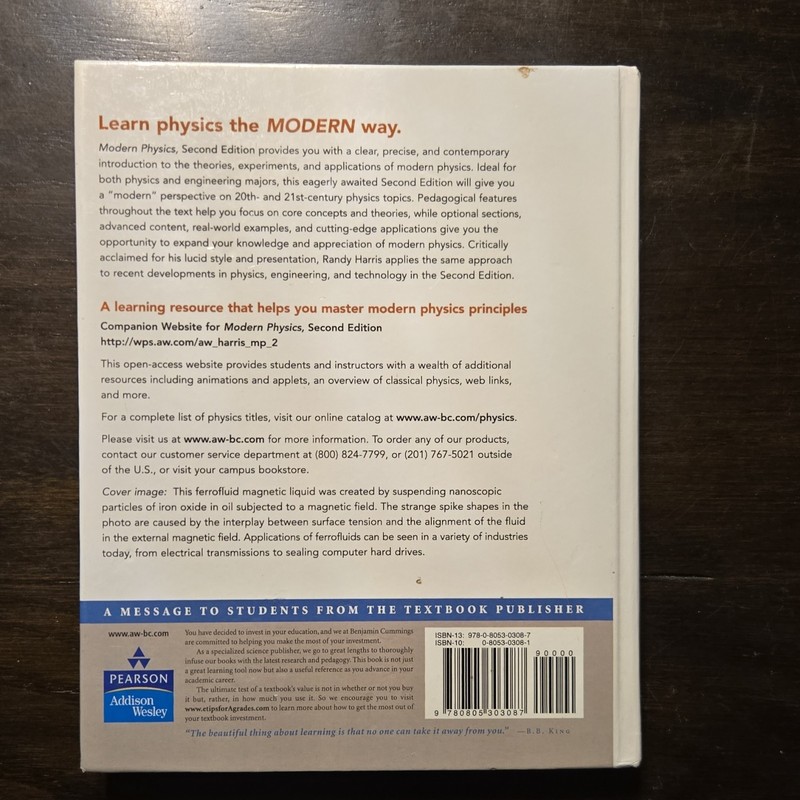 Randy Harris Modern Physics 2nd Ed (2007) HC Pearson Addison Wesley 648p gallery