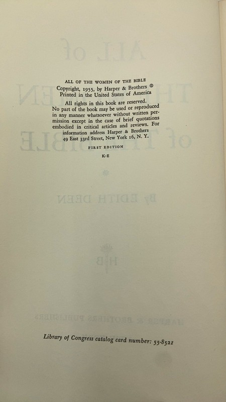 ALL of THE Women of THE Bible Edith Deen Hardcover First Edition 1955 gallery