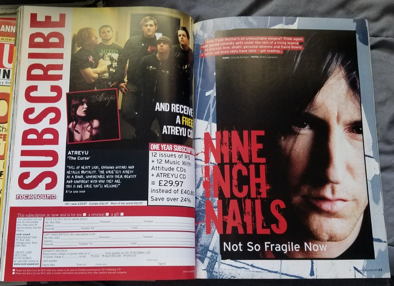 NINE INCH NAILS Rock Sound Magazine May 2005 Trent Reznor Alkaline Trio GARBAGE gallery