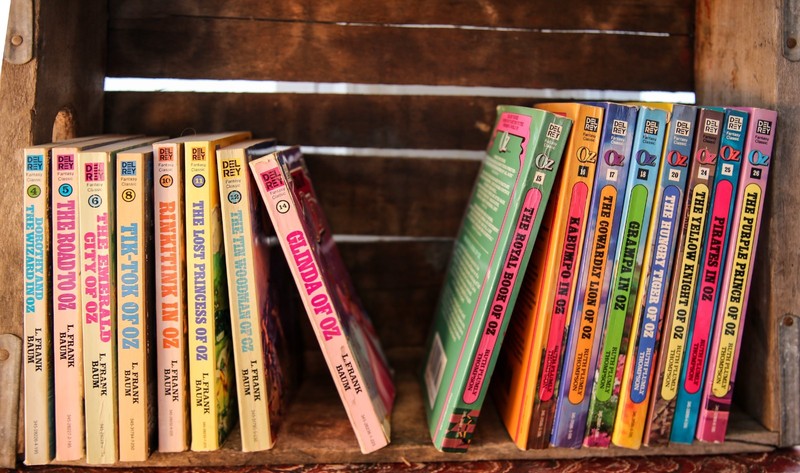 Vintage Wizard of Oz Books Lot (16)L Frank Baum Oz Series Illustrated Kids Books
