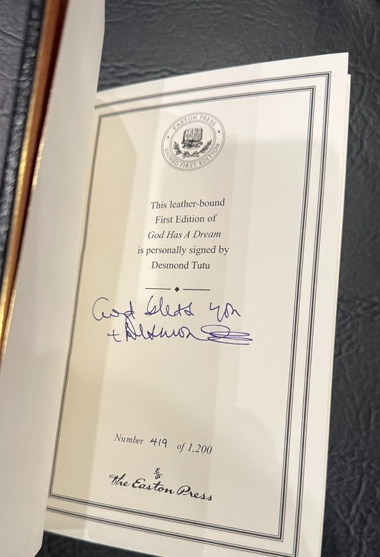 God has a Dream by Desmond Tutu, Limited Signed First Edition #419/1200 Easton