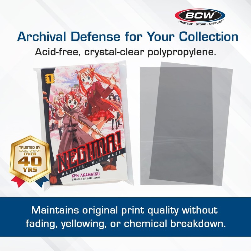 200 BCW Digest & Manga Clear Poly Bags Acid Free Safe Storage Holders 2 Mil DEAL gallery