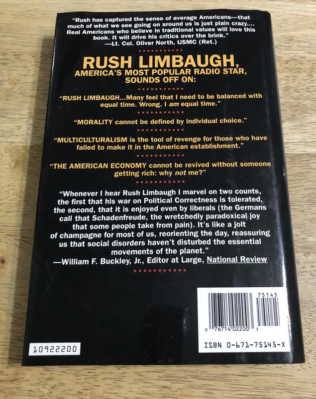THE WAY THINGS OUGHT TO BE Rush Limbaugh - Vtg 1992 Hardcover w/ Jacket gallery
