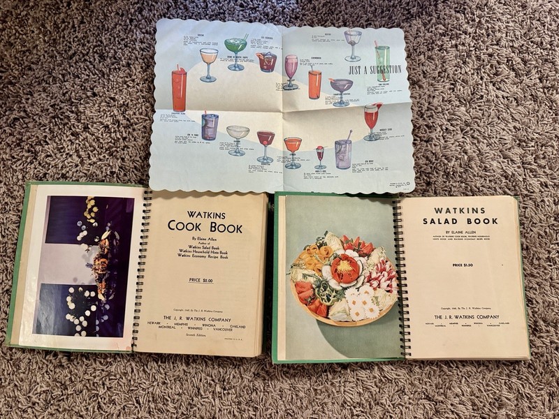 Vintage Set of 2 Watkins Cookbook 1948 Salad Book 1946 gallery