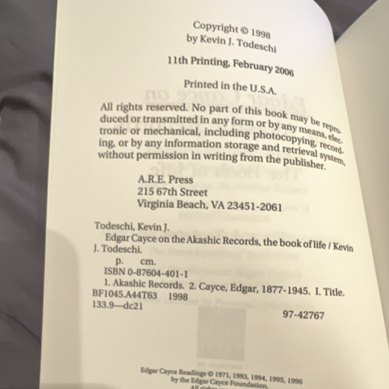 Lot of 3 Edgar Cayce AkashicRecordsKevin J. Todeschi Trade PB A.R.E. Press 11th… gallery