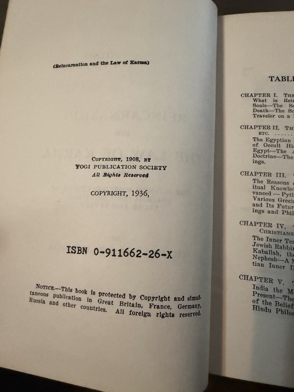 1936 REINCARNATION AND THE LAW OF KARMA By William Walker Atkinson gallery