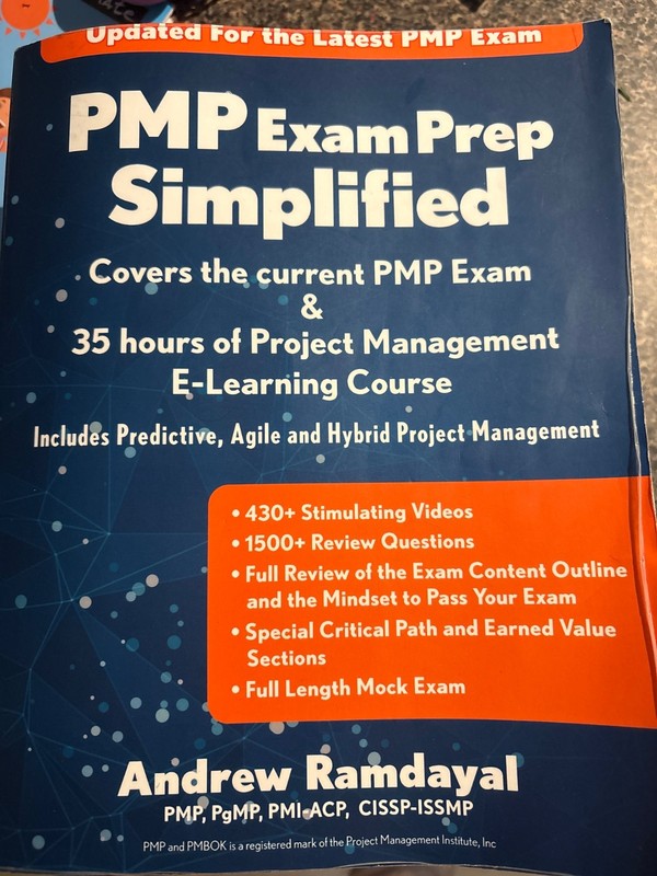 PMP Exam Prep Simplified: PMP Exam Andrew Ramdayal Book Used
