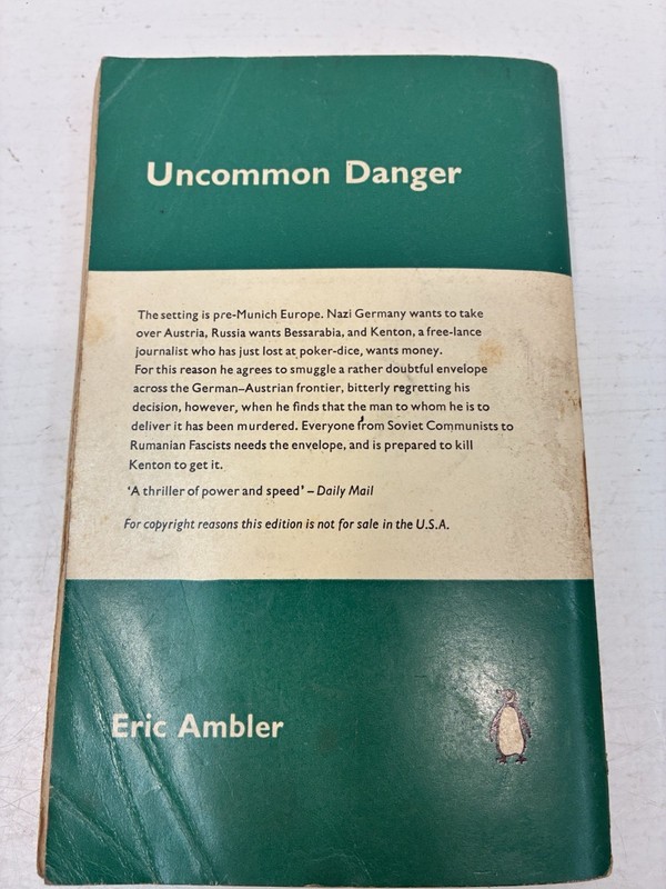 Uncommon Danger by Eric Ambler Penguin Crime First Edition 1960 gallery