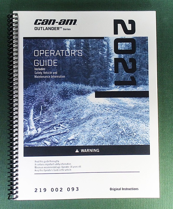 2021 Can-Am Outlander 650 Owner’s Manual: 236 Pages & Protective Covers!