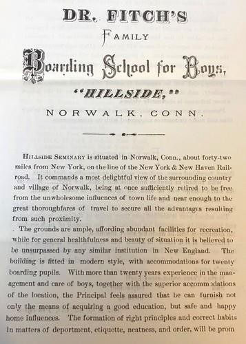 1877 Norwalk Conn - DR. FITCH'S FAMILY BOARDING SCHOOL - Brochure + Report Card gallery