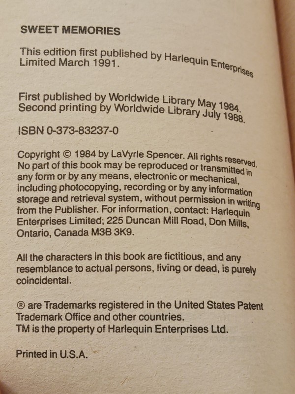 Sweet Memories LaVyrle Spencer Paperback Romance Novel Vintage 1993 Love Story gallery