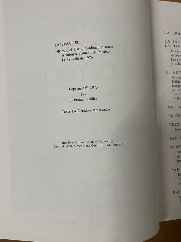 Nuestra Herencia Católica, Edición Del Hogar Católica, Volumes II, III 1973 gallery