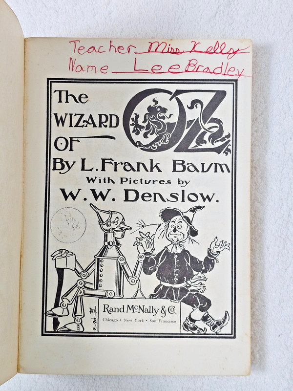 VTG 1956 The Wizard of Oz Baum Rand McNally First Print W.W. Denslow Illustrated gallery
