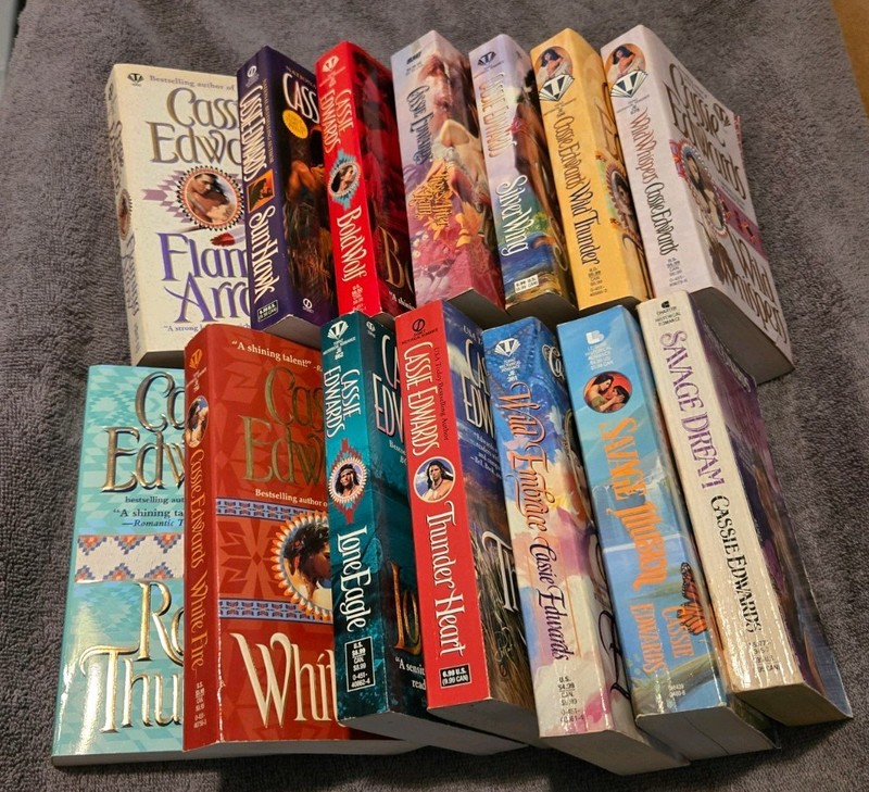 CASSIE EDWARDS 14 Historical Romance Book Lot MIXED Series Native American WILD