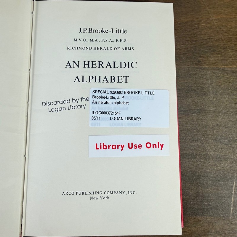 An Heraldic Alphabet J P Brooke-Little 1973 Hardcover Genealogy Book gallery