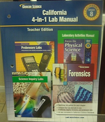 CALIFORNIA 4-IN-1 LAB MANUAL, GRADE 8 (GLENCOE SCIENCE, By Mcgraw-hill Glencoe