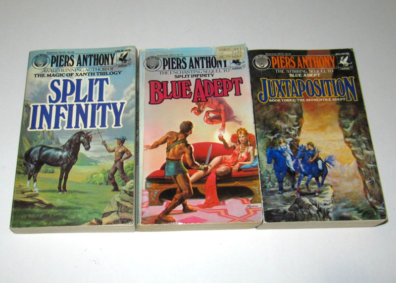 Apprentice Adept #1-3 by Piers Anthony PB Split Infinity, Blue Adept, Juxtaposit