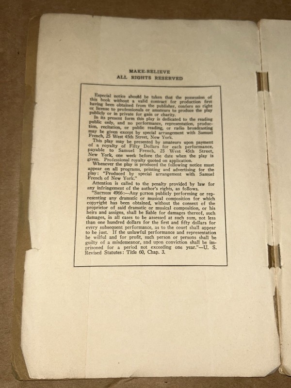 1925 Make-Believe, A Children’s Play In A Prologue & 3 Acts By A.A. Milne gallery