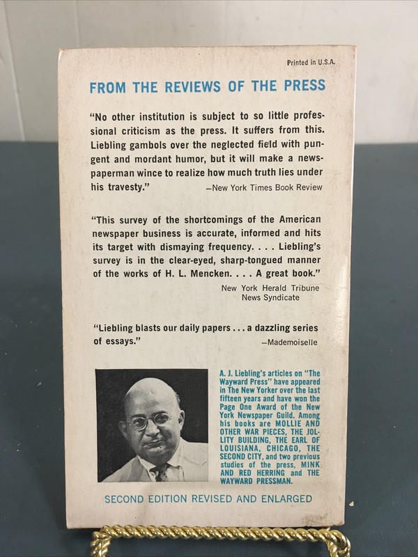 The Press by A.J. Liebling Vintage Paperback 1964 gallery