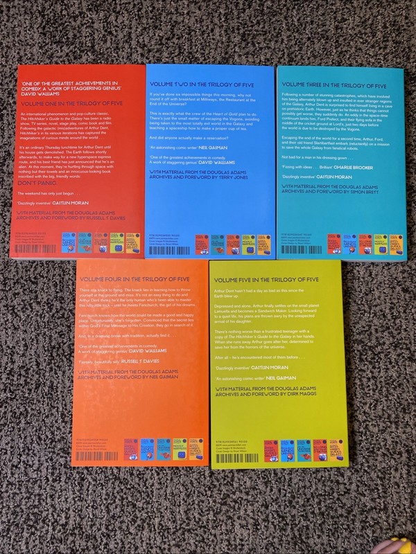 Douglas Adams Hitchhiker's Guide To The Galaxy 42nd Anniversary 5 Book Set gallery
