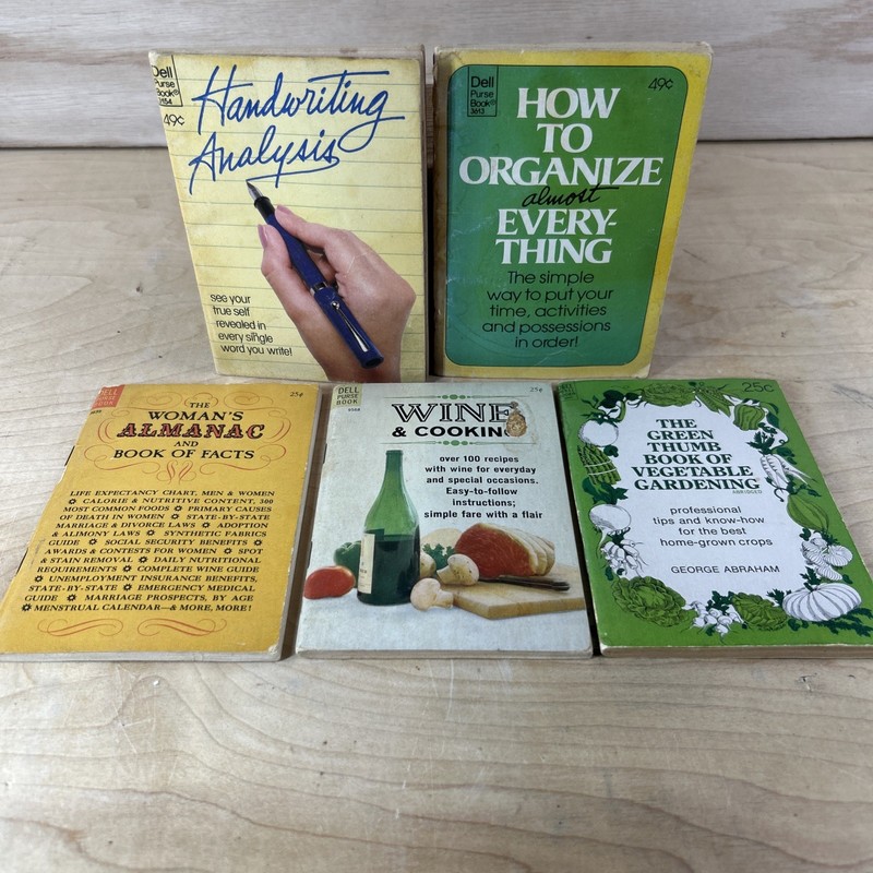 VTG Dell Purse Book Lot Of 5 Handwriting, Organize, Almanac, Wine Green, Thumb