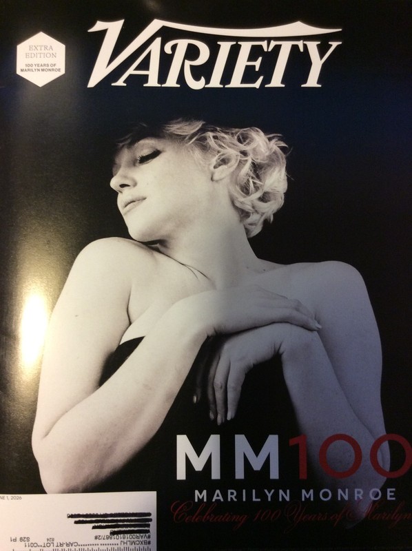 Marilyn Monroe Celebrating 100 Years Variety Magazine Extra Edition June/1/26