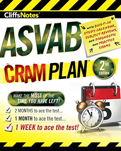 Cliffsnotes ASVAB Cram Plan 2nd Edition, Bookworks, Wheater 9781328637925 New..
