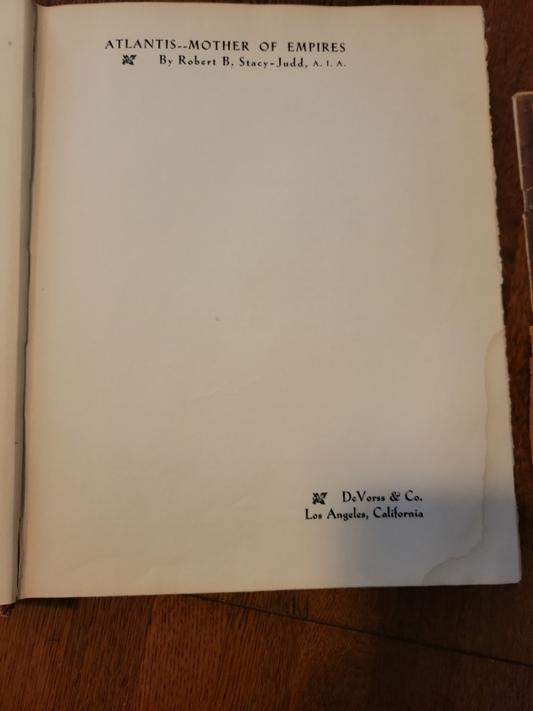 Atlantis Mother Of Empires, Robert B. Stacy-Judd 227/1000 Antique Book Signed
