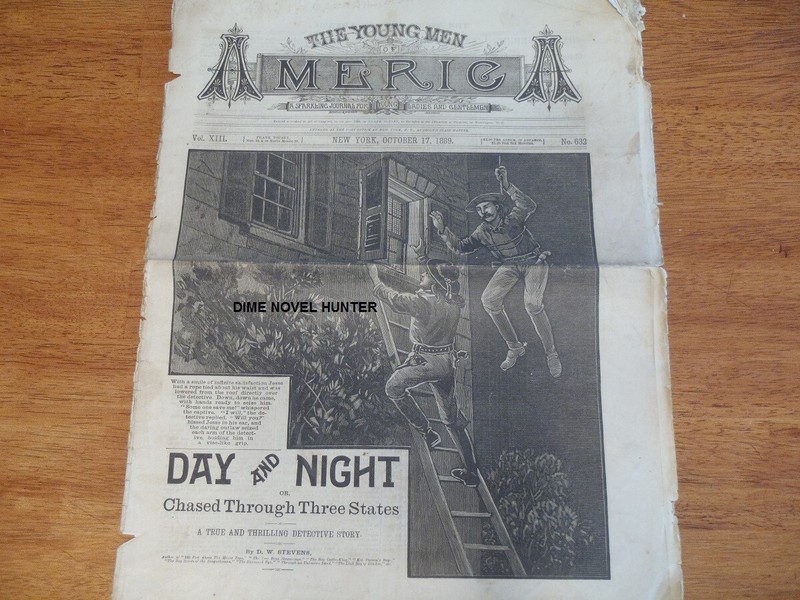 JESSE JAMES YOUNG MEN OF AMERICA #632 D. W. STEVENS NEWSPAPER 1889 DIME NOVEL