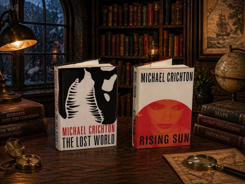 Michael Crichton The Lost World & Rising Sun Hardcover 1995 Alfred A. Knopf US