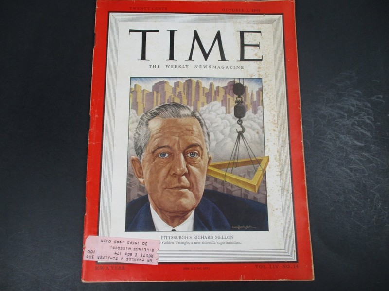 TIME Magazine October 3, 1949 PITTSBURGH’S RICHARD MELLON