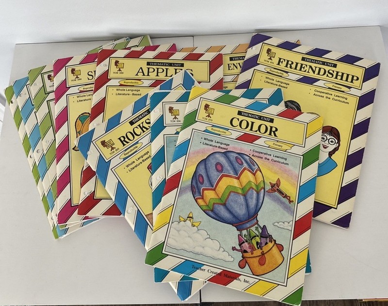 Vintage 1990, ‘91, ‘92, ‘93 Teacher Created Materials, Inc. Thematic Unit Books