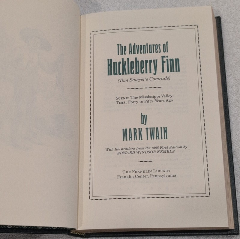 Franklin Library Mark Twain Adventures of Huckleberry Finn Leather Illustrated gallery