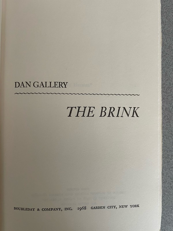 The Brink, FIRST EDITION. SIGNED. gallery