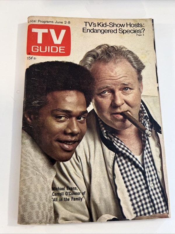 Tv Guide June 2-8, 1973 All In The Family Carroll O’Connor Michael Evans