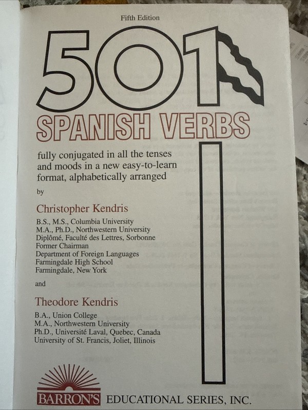 501 Spanish Verbs - Book - used - 2003 - 5th Edition gallery