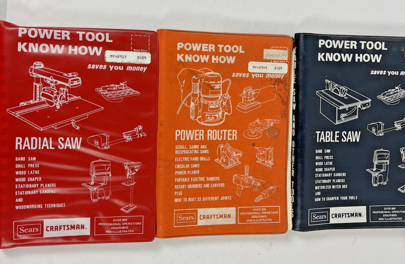 Vintg Sears Craftsman Power Tool Know How*Radial & Table Saw*Power Route Lot 3