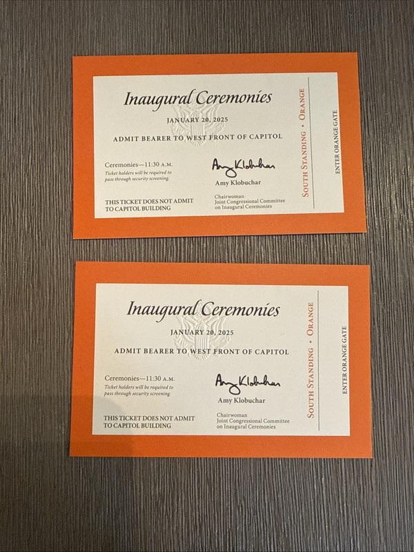 Our Journey Together Donald Trump Book +2 Inaugural Ceremony Tickets Memorabilia gallery